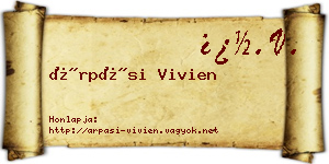 Árpási Vivien névjegykártya