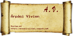 Árpási Vivien névjegykártya
